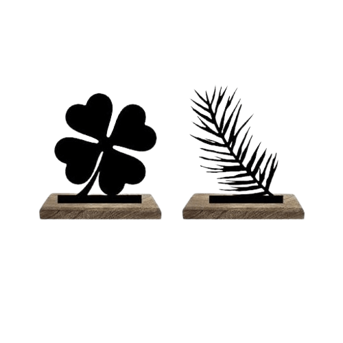 IRON & WOOD SCULPTURE (BLACK)